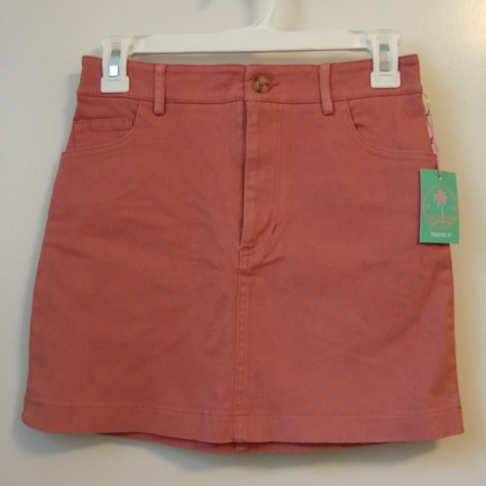 Pink mini skirt